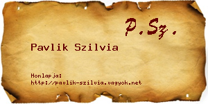 Pavlik Szilvia névjegykártya