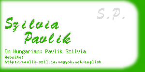 szilvia pavlik business card
